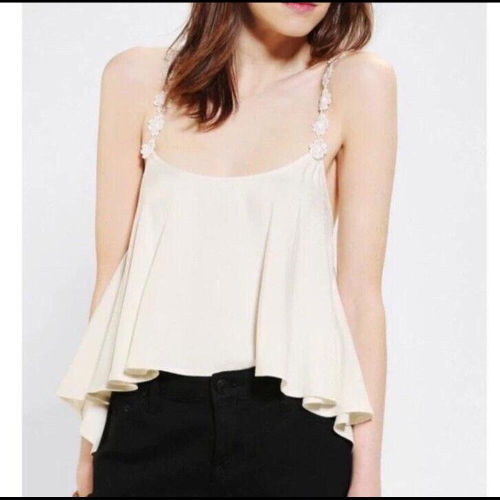 For Love And Lemons White Tank Top L Coquette
